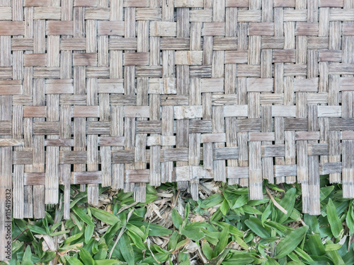 Obraz na plátně Asia style bamboo wall, bamboo pattern basketry handmade.