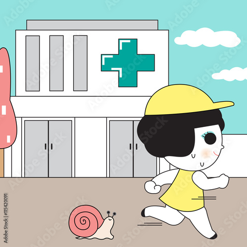 Living Longer Is To Get Stronger Workout Character illustration