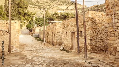 Main street in  Dana vilage, Dana natrure reserve. in Jordan. photo
