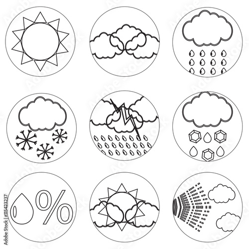 Weather icons set line for mobile applications © 09910190