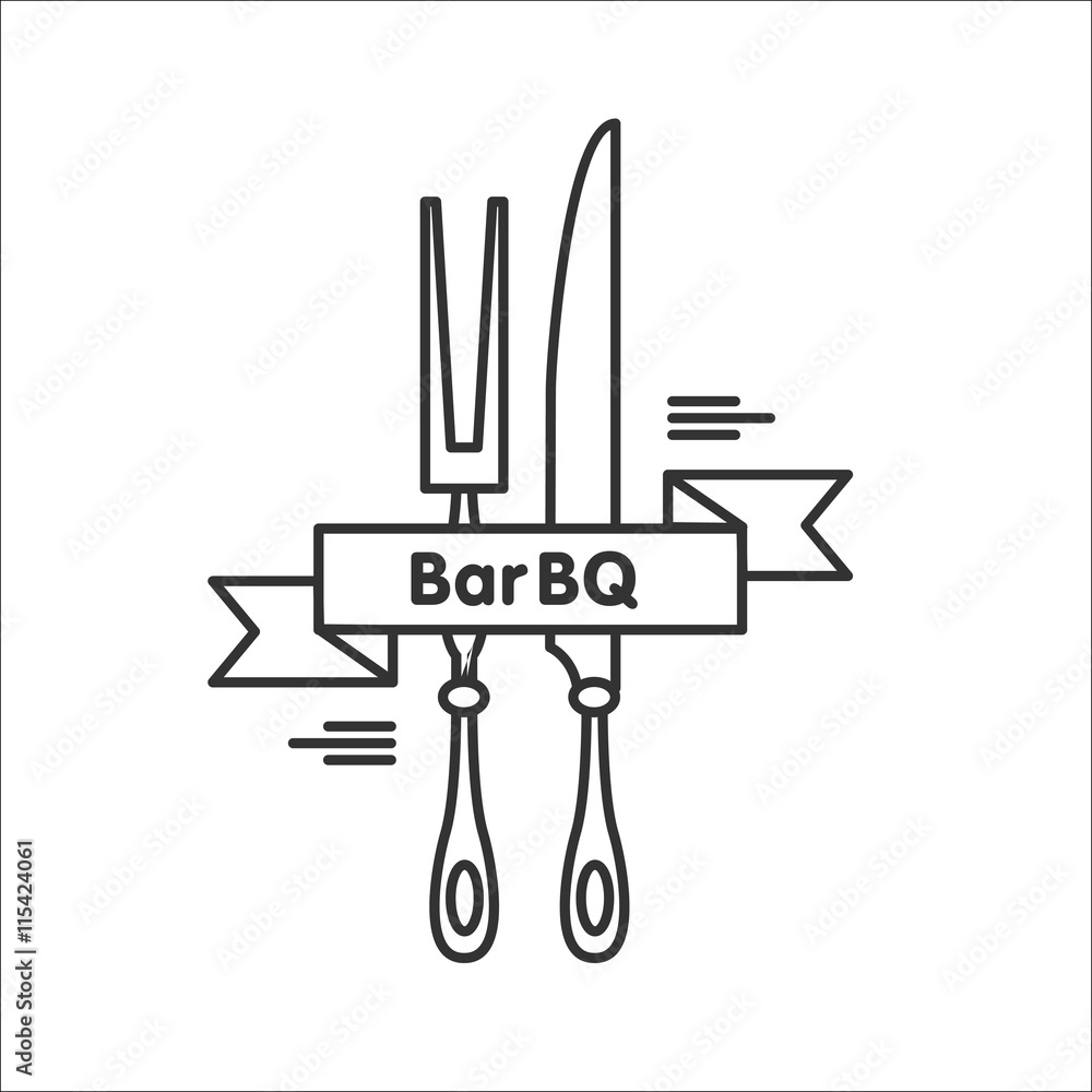 Set for barbecue. Cutlery, Knife and fork, set, vector icon. Set for barbecue. Cutlery, Knife and fork, set, vector icon.