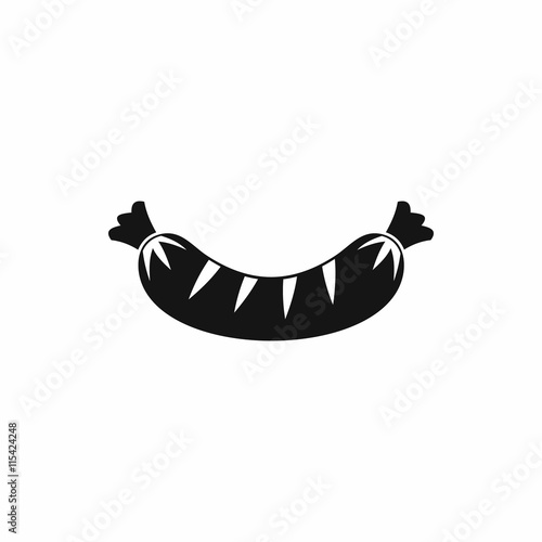 Grilled sausage icon in simple style isolated vector illustration