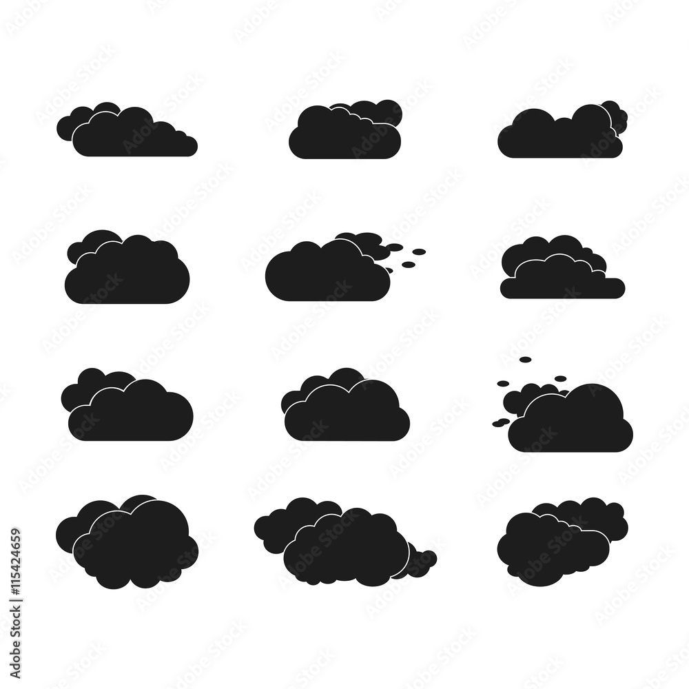 Set of blue sky, clouds. Cloud icon. Collection of cloud vector icon. Set of blue sky, clouds. Cloud icon. Collection of cloud vector icon.