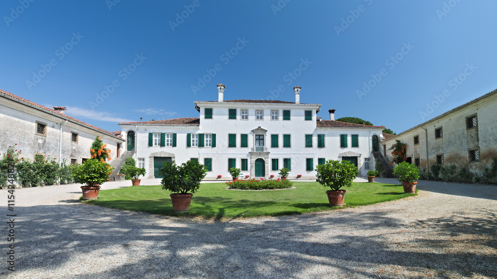 Naklejka premium Historical elegant residence of Villa Beretta, Lauzacco, Friuli, Italy 