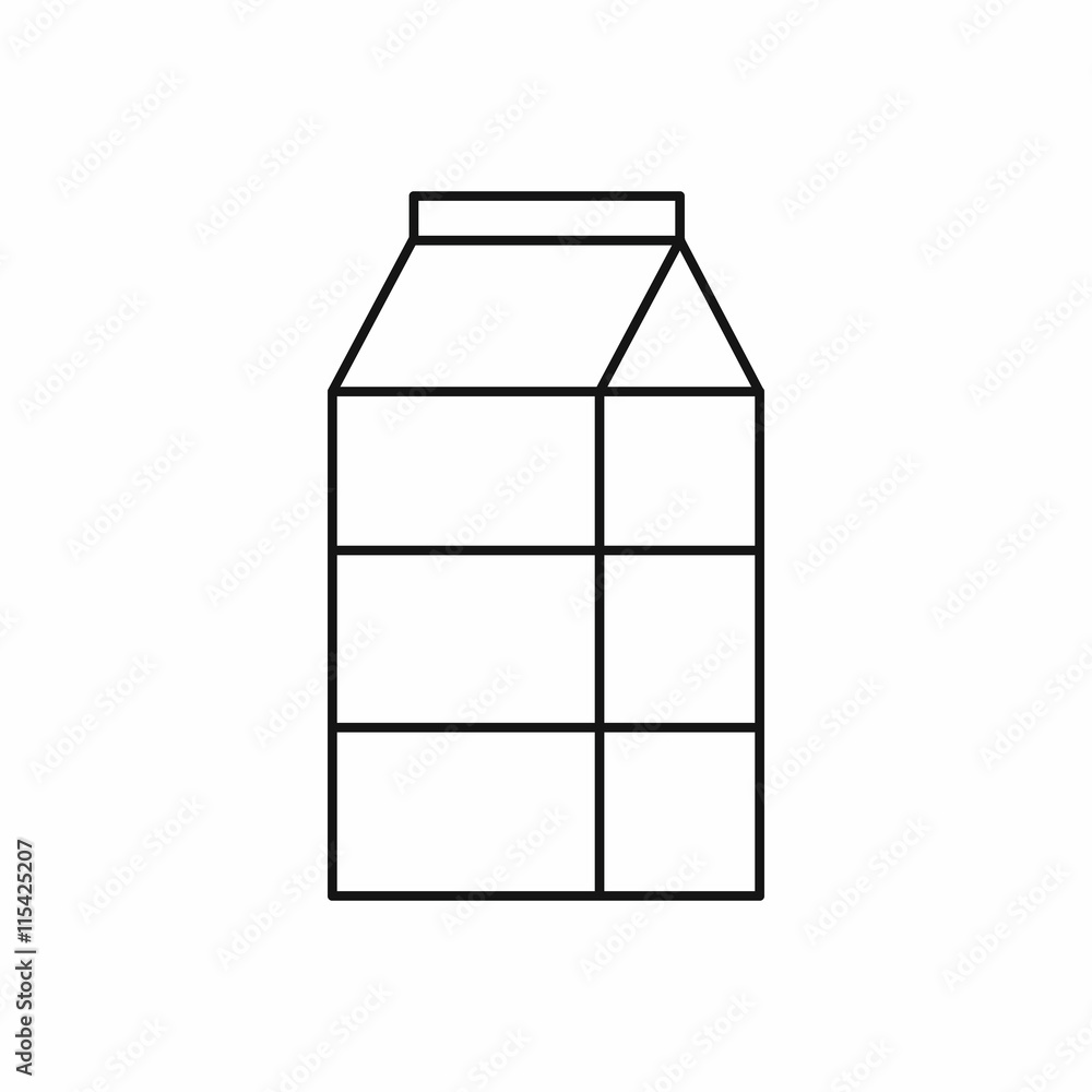 Box of milk icon in outline style isolated vector illustration Box of milk icon in outline style isolated vector illustration