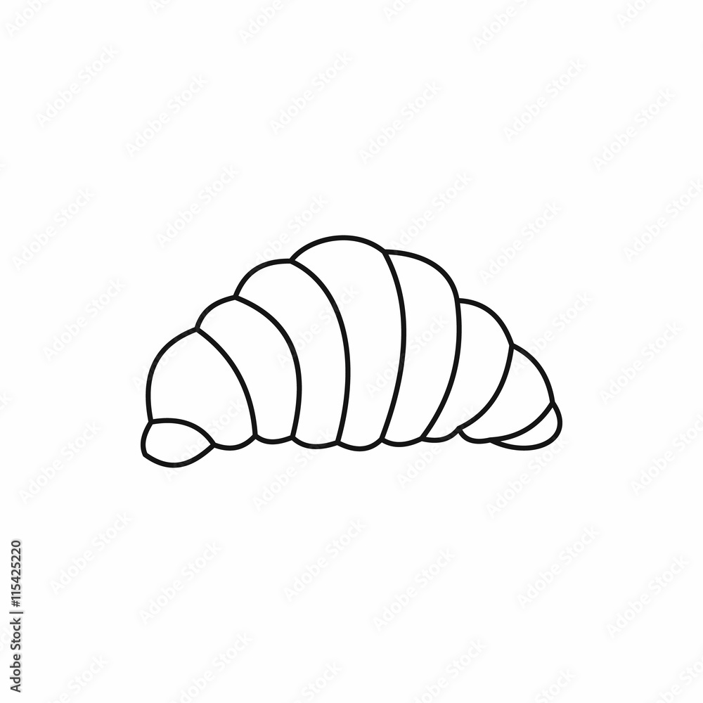 Croissant icon in outline style isolated vector illustration