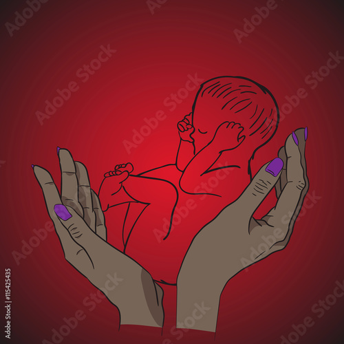 pregnancy human development, the embryo in the human hand, the continuation of the human race