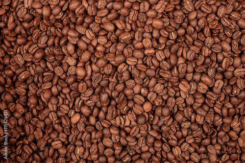 Background from fresh roasted coffee beans.