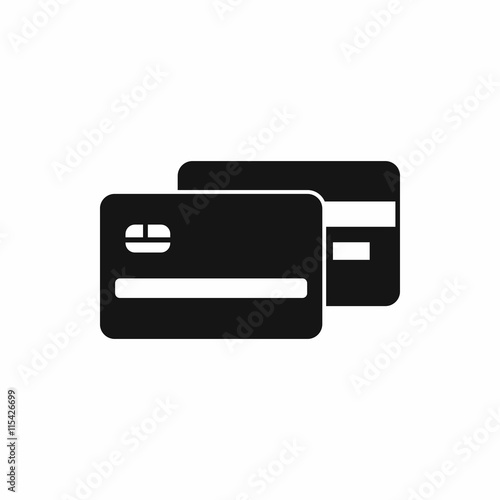 Credit card icon in simple style isolated vector illustration