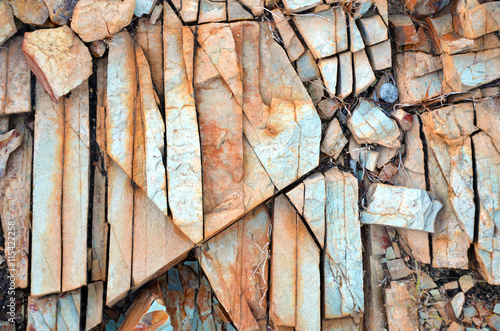 Natural abstract patterns and textures in fractured rock 