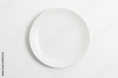 white circle plate isolated on white background