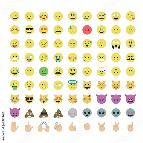 Set of  emoticon vector isolated on white background. Emoji vector. Smile icon set. Emoticon icon web.