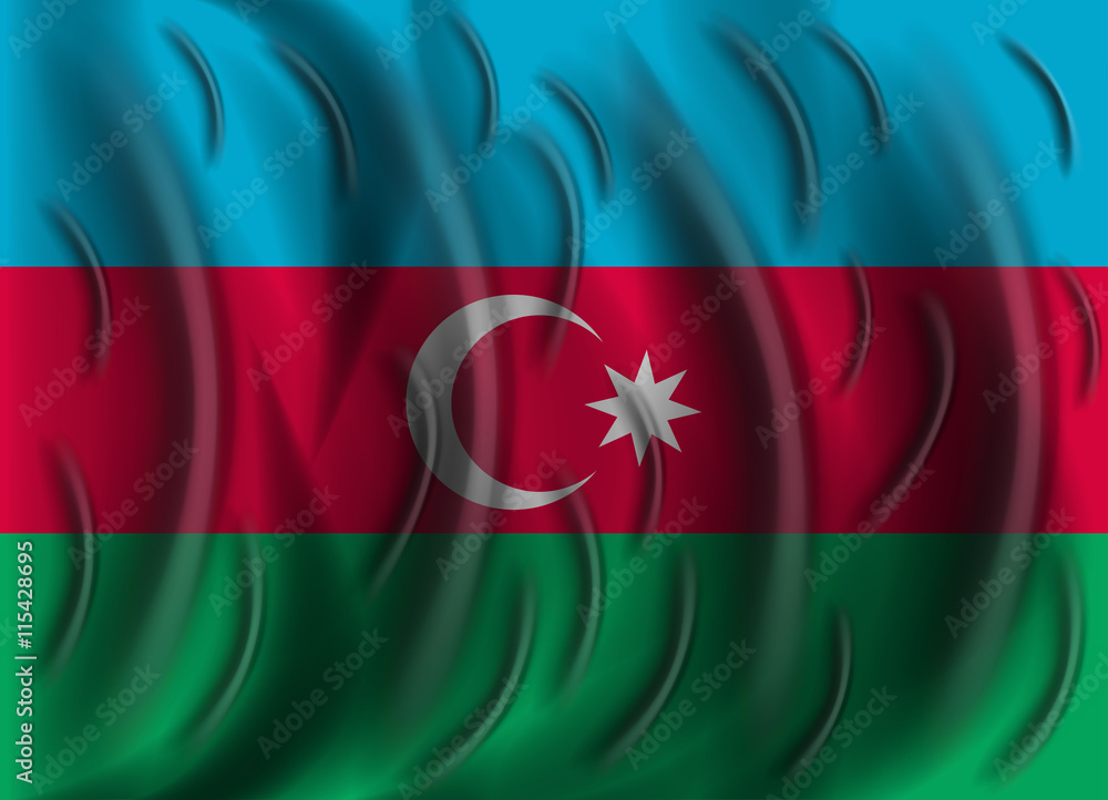 Obraz premium azerbaijan wind flag