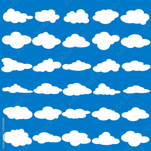 Collection of flat blank cloud