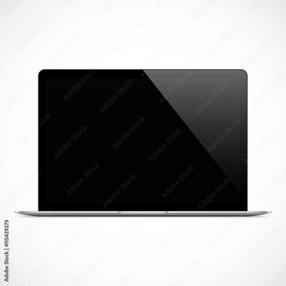 laptop black color with blank touch screen isolated on the grey background. stock vector illustration eps10 laptop black color with blank touch screen isolated on the grey background. stock vector illustration eps10