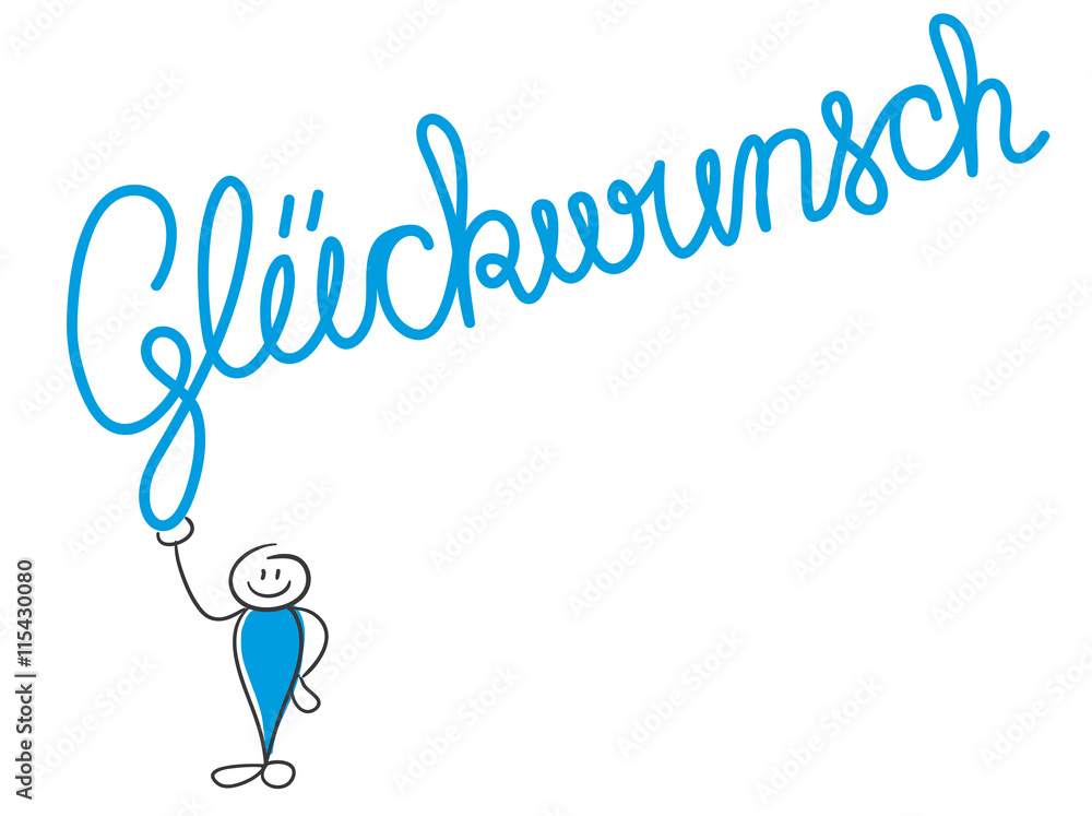 Fototapeta premium Stick Figure Series Blue / Glückwunsch