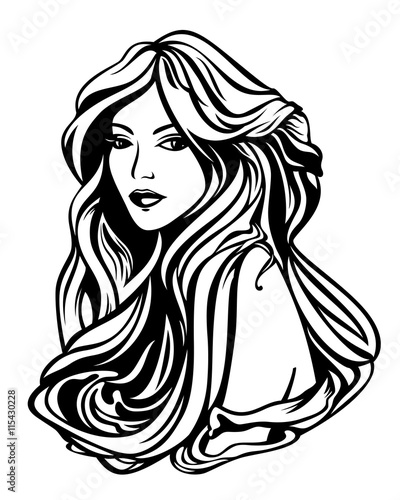 woman with long beautiful hair