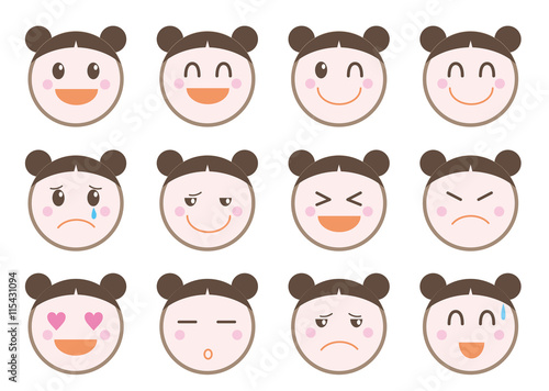 アイコン感情セット（女の子）