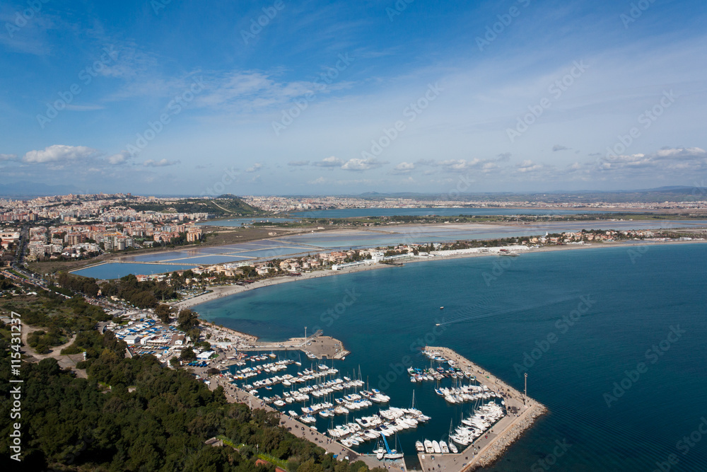 Spiaggia del Poetto, Cagliari, dall'alto