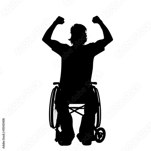 Vector silhouette of man.