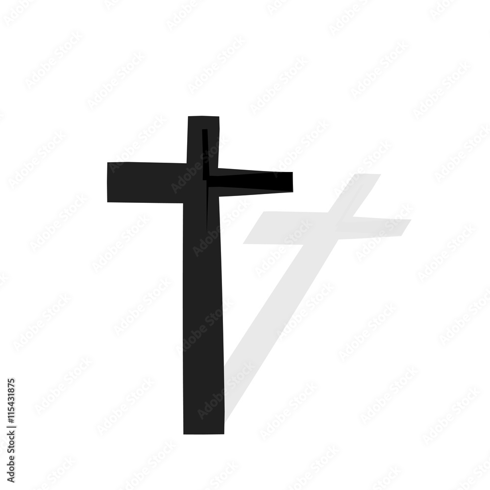 Vector silhouette of a cross.