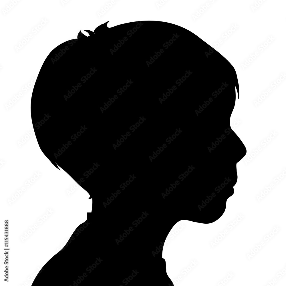Vector silhouette of boy. Stock Vector | Adobe Stock