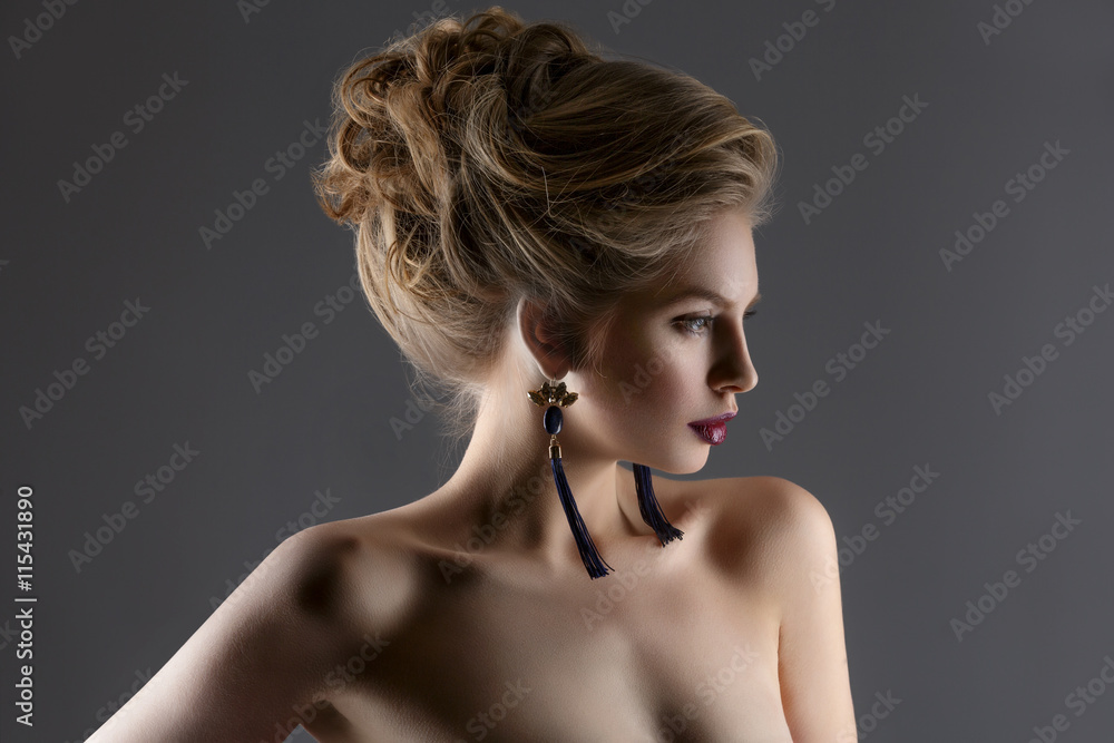 Beautiful girl with long neck