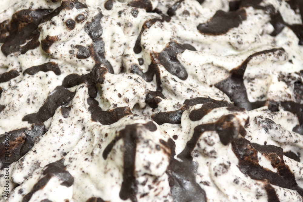 Detail of an artisan ice cream of choclolte cream