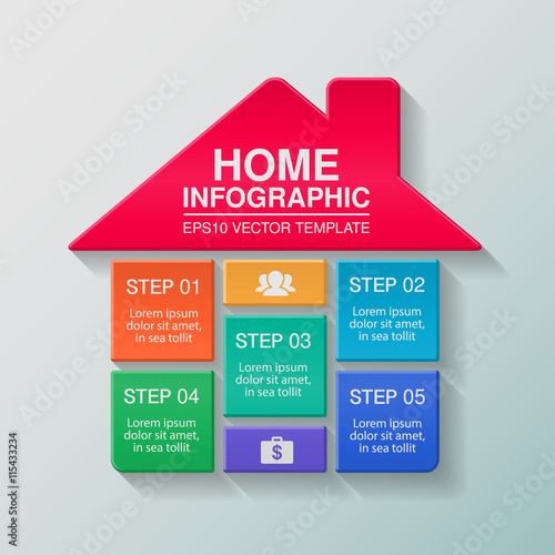 Vector infographic template, home