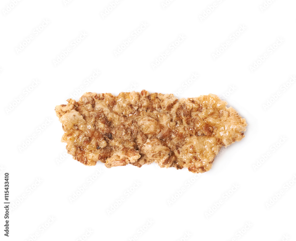 Single wholegrain cereal flake isolated Single wholegrain cereal flake isolated