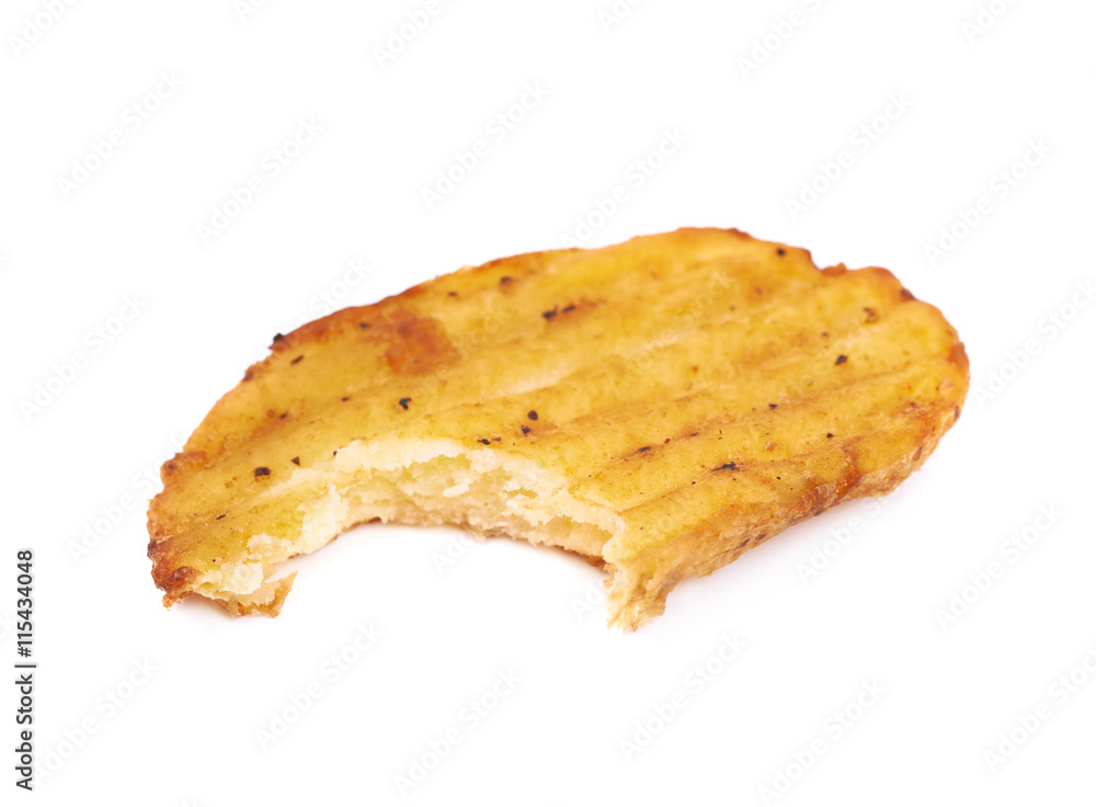 Baked potato slice composition, isolated Baked potato slice composition, isolated