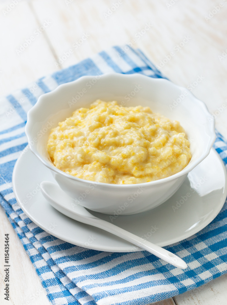 Dietary breakfast with corn porridge Dietary breakfast with corn porridge
