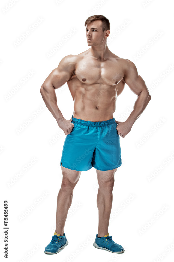 Image of muscle man posing in studio Image of muscle man posing in studio