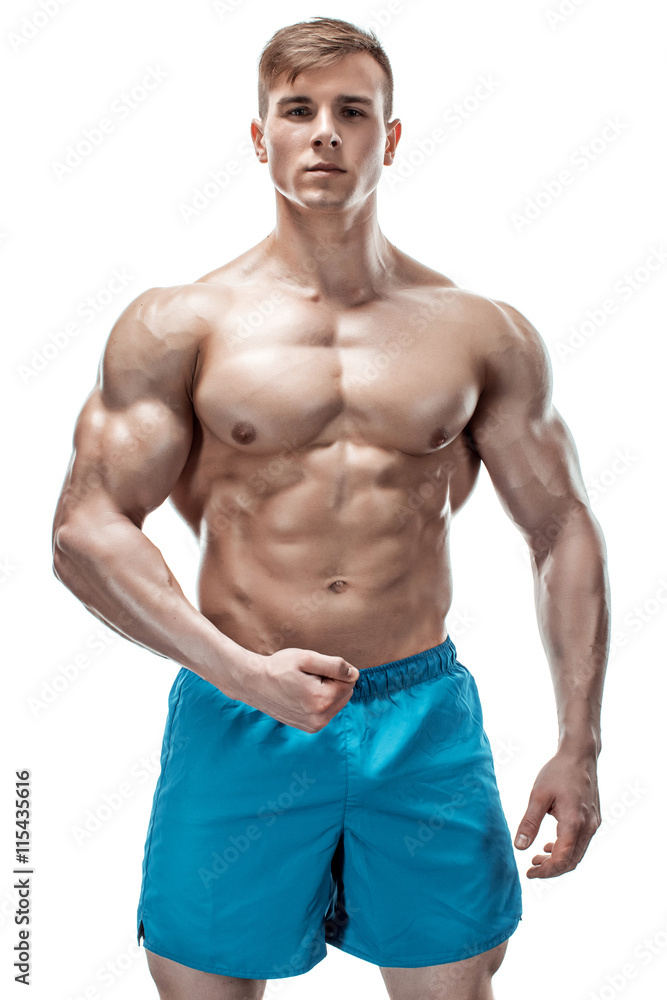 Image of muscle man posing in studio Image of muscle man posing in studio