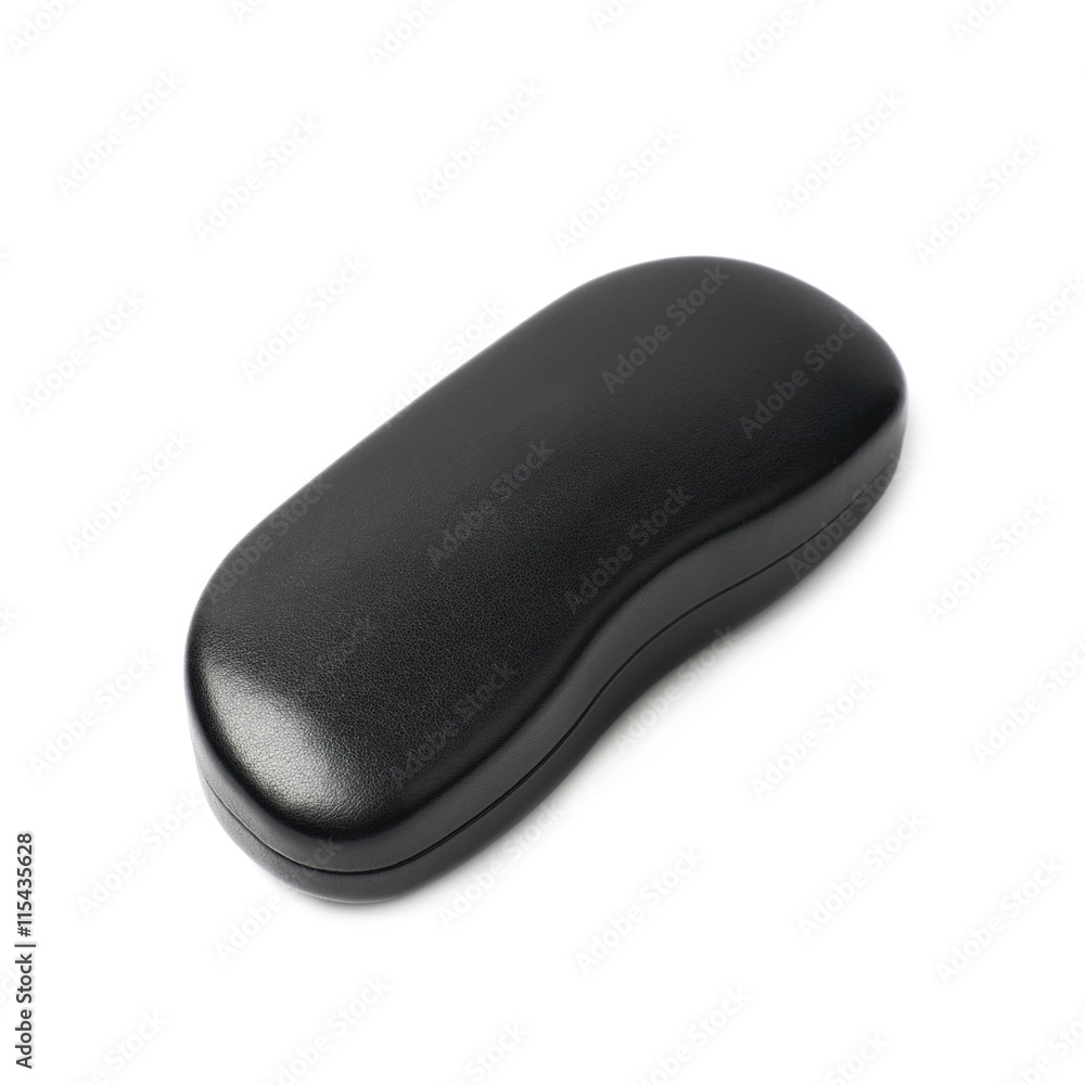 Black leather case for glasses isolated Black leather case for glasses isolated