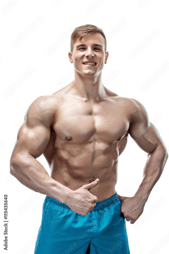 Image of muscle man posing in studio Image of muscle man posing in studio