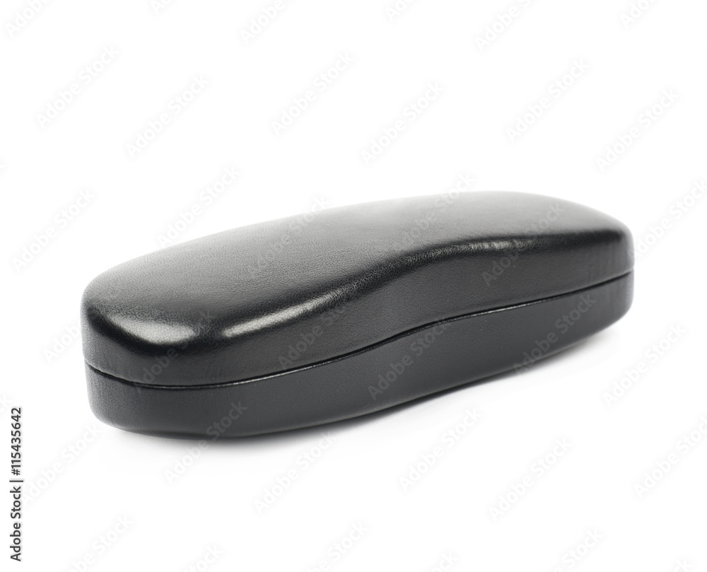 Black leather case for glasses isolated Black leather case for glasses isolated