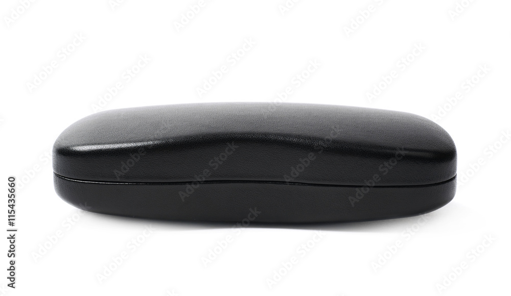 Black leather case for glasses isolated Black leather case for glasses isolated