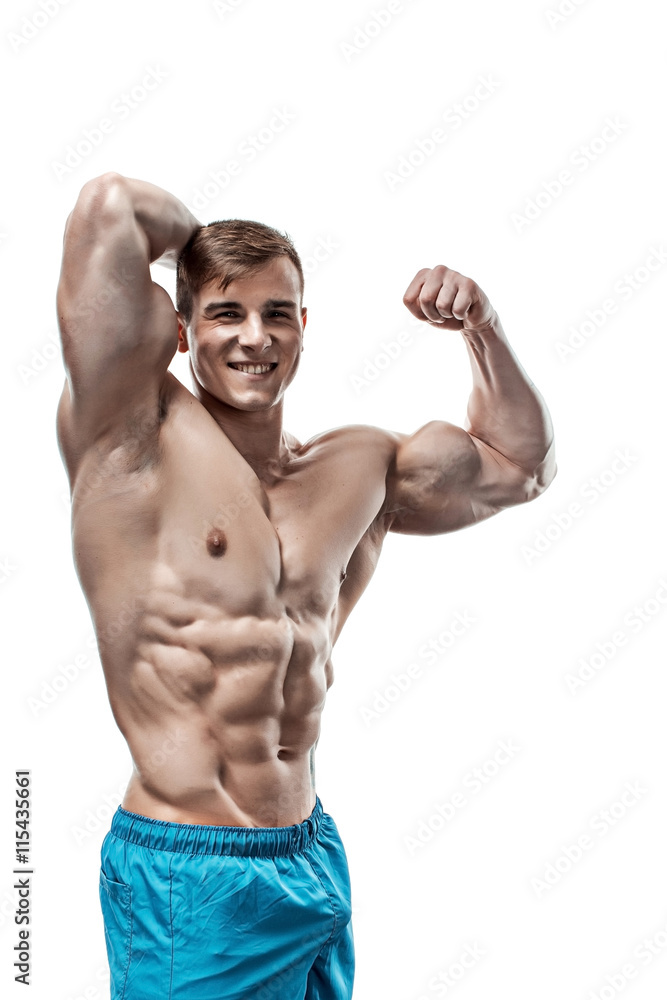Image of muscle man posing in studio Image of muscle man posing in studio