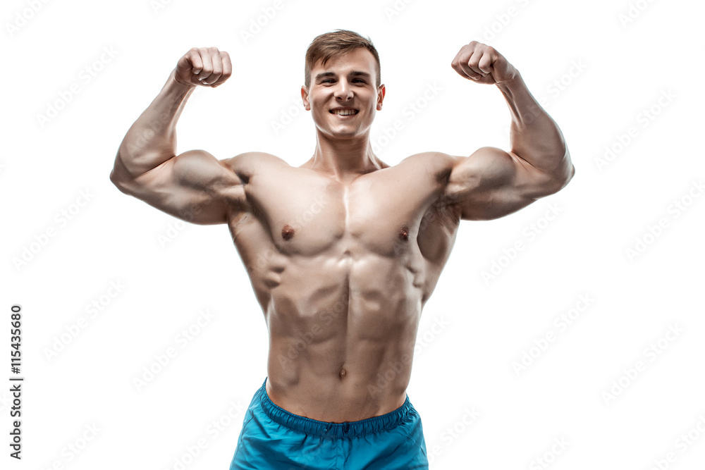 Image of muscle man posing in studio Image of muscle man posing in studio