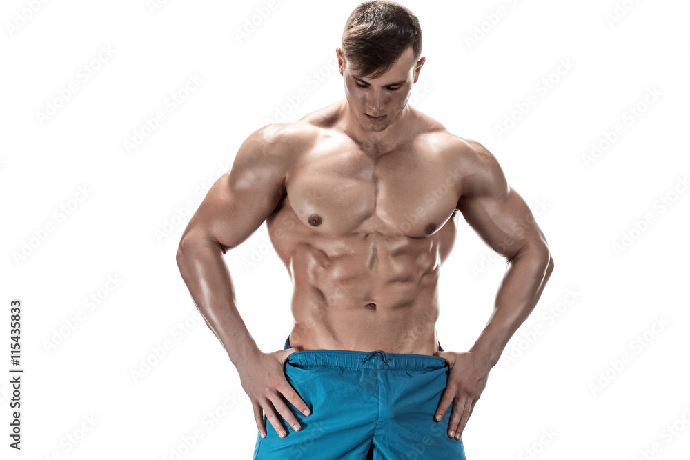 Fototapeta premium Image of muscle man posing in studio