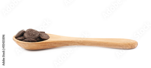 Spoon filled with chocolate chips