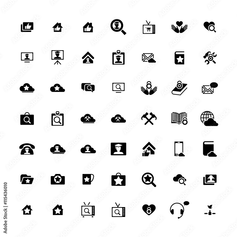 Set of 49 Universal Icons. Business, internet, web design. Set of 49 Universal Icons. Business, internet, web design.