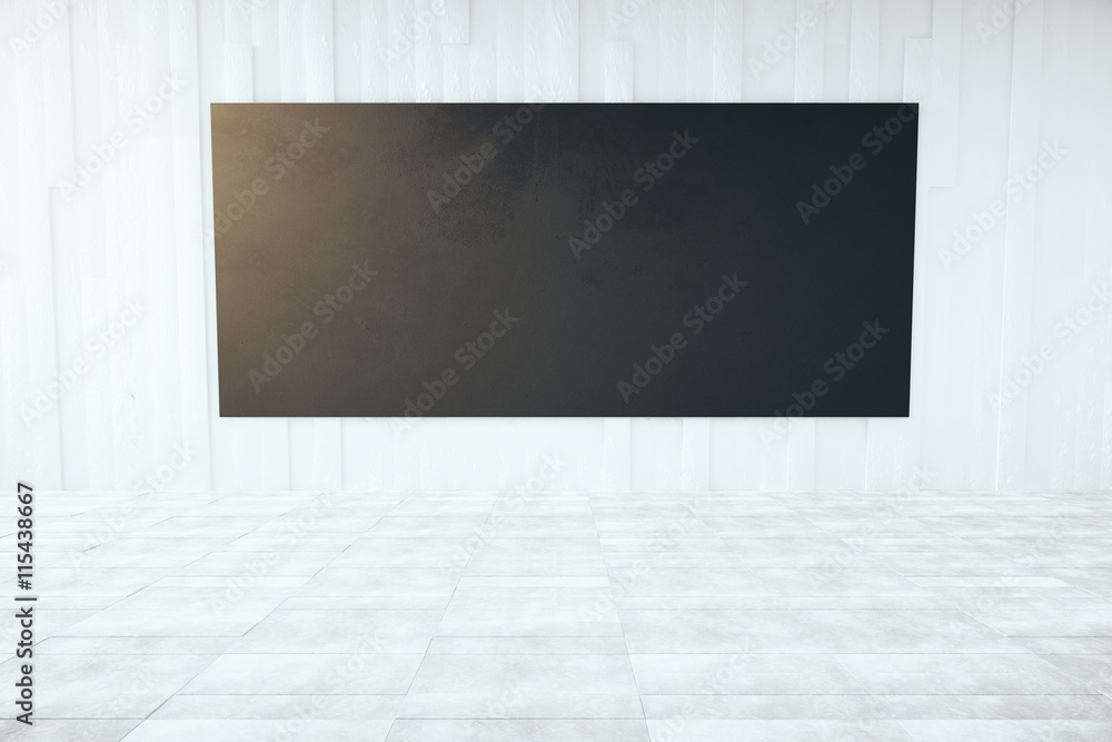 Naklejka premium Black billboard in concrete room