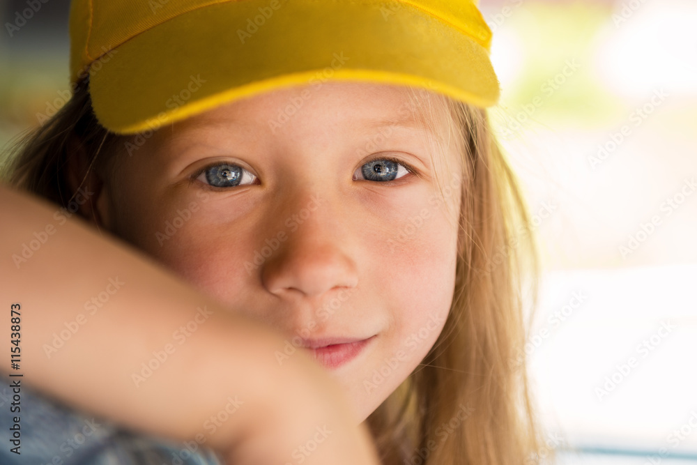 Portrait of beautiful happy little girl closeup Portrait of beautiful happy little girl closeup