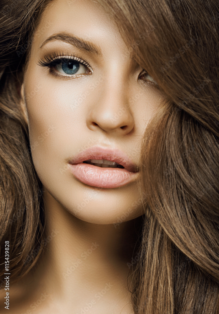 beautiful girl with long hair. woman with blue eyes. professiona beautiful girl with long hair. woman with blue eyes. professiona