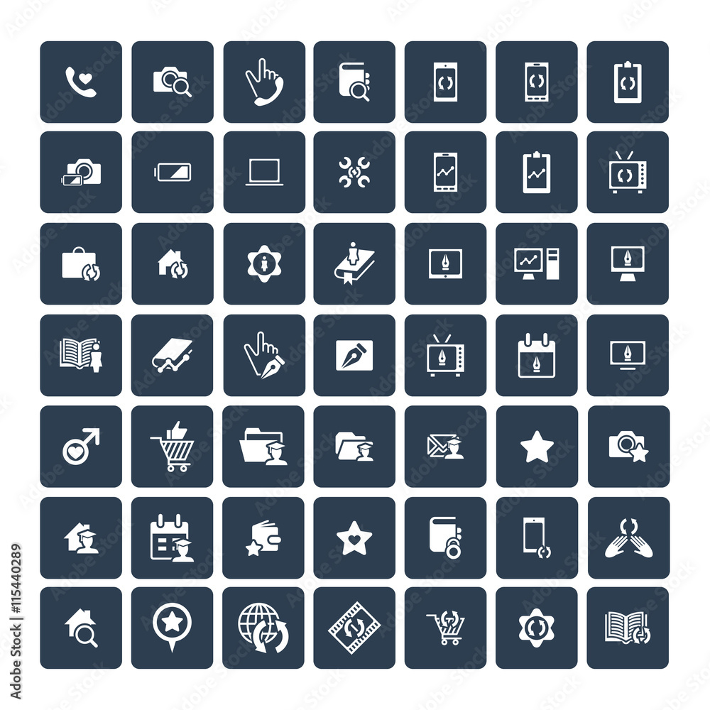Set of 49 Universal Icons. Business, internet, web design. Set of 49 Universal Icons. Business, internet, web design.