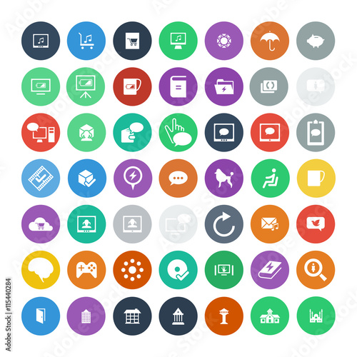 Set of 49 Universal Icons. Business, internet, web design.