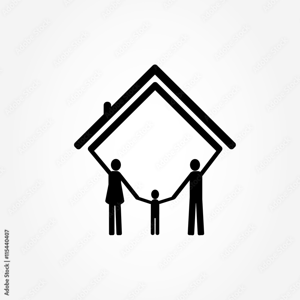 family and home, vector illustration family and home, vector illustration
