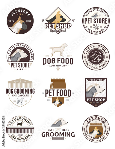 Set of vector pet logo and icons